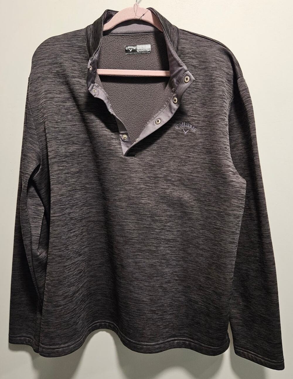 Men's Callaway Quarter Zip Black Fleece Pullover Size XL Golf Shirt Jacket